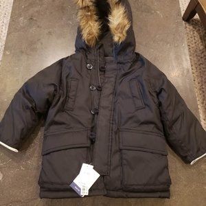 Brand New Boys (3 years) Black Baby Gap Faux Fur Coat